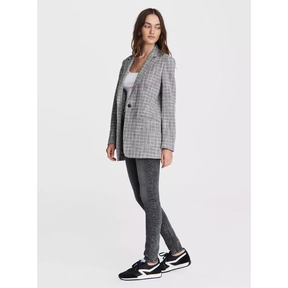 Rag & Bone Ames Deconstructed Check Cotton Relaxed Fit Blazer - Picture 5 of 16